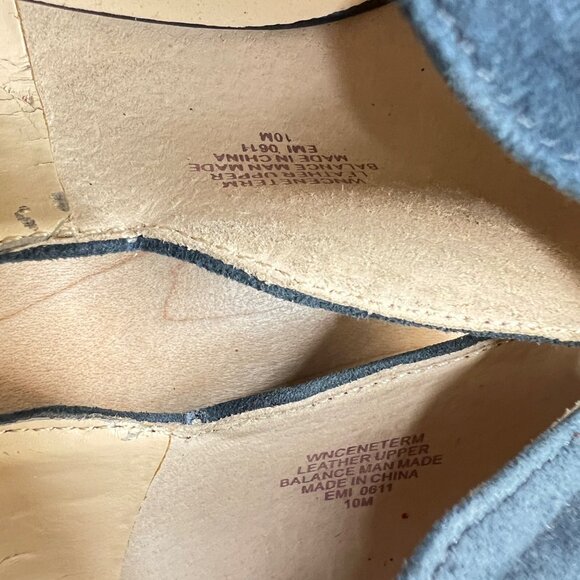 Nine West Portofino Blue Suede Leather Peep Toe 4 Inch Pumps Size 10 - Picture 14 of 16